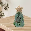 Flores decorativas grinaldas PVC Epóxi Simulação Planta formato de árvore de Natal com estrela para quadro de mesa ao ar livre Presentes para crianças