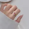 Кластерные кольца инзареальные 925 серебряного серебряного цвета серебряной краски регулируемое кольцо для женщин Симпатичное животное прекрасное украшение рождественское подарок