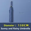 Umbrellas Large Size Umbrella Foldable Strong Windproof Travel Family 130cm Big Paraguas 3 Folding Rain Storm For Men