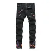 Jeans masculinos 2023 Vintage Hip Hop Ripped calças casuais de rua lavadas destruídas as calças jeans para retalhos masculinos