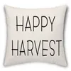 Pillow 4Pcs Fall Autumn Harvest Cotton Linen Throw Case Stripes Pumpkin Print Sqaure Cover Shell Farmhouse T