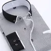 Men's Casual Shirts Big Size 4XL Men Dress Shirt Arrival Long Sleeve Slim Fit Button Down Collar High Quality Printed Business Shirts MCL18 230329