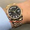 Kutu ile yüksek kaliteli izle yeni sürüm 18K Sarı Altın Elmas Çerçevesi 40mm Dial Otomatik Moda Erkekler Saat kol saati 228238