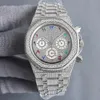 Tasarımcı 40mm elmasla dolu hareketi izleme saati zamanlama elmaslı çelik ile ithal kuvars 904L Safir Lady Business Wristwatch