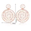 Boucles d'oreilles pendantes 2023 breloques perles d'imitation déclaration pour les femmes luxe plein Zircon cubique mariage mariée DUBAI bijoux