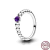 925 Silver Women Fit Pandora Ring Original Heart Crown Fashion Rings Creative December Star Stone Crystal