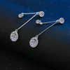 Brincos de queda longa para as mulheres 925 Prata esterlina brilhante Laboratório Diamante Diamante Brincos de dama de honra 230328