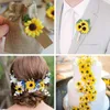 Fleurs décoratives 50 pièces têtes de tournesol artificielles tissu faux pour la décoration de mariage Bouquet de mariée bricolage