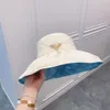 PM14女性のファッショナブルな気質漁師帽子ビッグブリムハットuv抵抗性サンハット2色