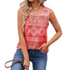 Women's Tanks All-match Ethnic Style Tops Women Girls Casual Boho Print Shirts Summer Soft Pullover Female Clothing T