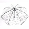 傘自動傘の透明な女性の折りたたみ数学的式クリアパラプルーザサンガールズパラソル