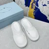 luxury slipper designer sandal man slide woman shoe summer beach fashion sexy Leisure outdoor shoe foam slide Embossed triangle rubber Mules