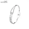 Bangle Funky Straw White Crystal Bracelet Stainless Steel Opening Adjustable Women's Clothing Decorative Jewelry Wholesale