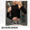 Men's TShirts INCERUN Men T Shirt Solid Color Turtleneck Long Sleeve Off Shoulder Casual Camisetas Hollow Out Streetwear Sexy Crop Tops 230329