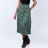 Kjolar kvinnors sommar wrap skid strand semester klänning hög midja blomma tryck panel casual sommar midi skid kvinnor sexiga kläder 230329