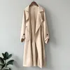 Женские траншеи Coats Za Женщина повседневная шифоновая куртка осень выпрыгните плечо свободным лоскутным лоскутным карманом с открытым шпильком 230329