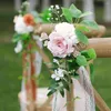 Декоративные цветы искусственные розы Стул обратно цветочный многоцветный букет симуляции для обстановки мест для свадебной вечеринки на открытом воздухе