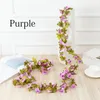 Decorative Flowers & Wreaths 250cm Long Artificial Rose Vine Autumn Cane Backdrop Decor Silk Fake Rattan Garland For Wedding Home El Decorat