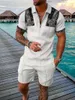 Men's Tracksuits Summer Simple Retro Style Short Sleeved Polo Shirt Beach Shorts 2 Piece Sets Tracksuit Men's 3D Printed Casual Sports Suit W0328