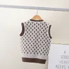 Waistcoat Baby Boys Wool Knit Vest Diamant Patroon Kinderwaaier Mouwloze trui voor meisjes Autumn V-Neck Kinderen Knitwear 230329