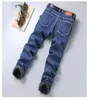 Men's Jeans Jeans d'hiver hommes jean noir coupe ajustée Stretch épais velours pantalon chaud jean décontracté polaire pantalon mâle grande taille hommes vêtements 230329