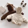 Jacken Winterkleidung Kindermantel Baumwollkleidung Koreanische Jungen Und Mädchen Dicke Windjacke Mit Kapuze Warme Karikatur 230329