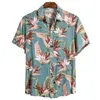 Camisas casuais masculinas 2023 New Men Shirts Hawaiian Camicias Casual One Button Shirts Wild Pineapple Print Summer Brecha Bloups Lapeel Streetwear Tops W0328