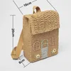 Backpacks Kawaii Double Shoulder Woven Bag with Handheld Woven Childrens Backpack 230329