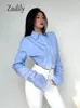 Blouses feminina camisas zadily primavera coreana de manga longa camisa branca de botão feminina Button feminino Cut Top Street Women's Wear 230329
