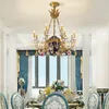 Kronleuchter DINGFAN Französischer Stil Vollkupferkerze Home Luxusdekoration Hallen Villa El Decorative