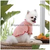 Dog Apparel French Luxury Designer Pet Fungus Curled Bottoming Shirt Teddy Cat Two Legs Wear For Middle Small Dogs Clothes Drop Deli Dhuj9