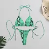 Mulheres de banho feminina Mulheres sexy de cobra imprimir fêmea de biquíni alta fêmea de biquíni mujer Duas peças Push up maillot de bain femme