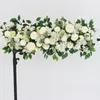 Decorative Flowers Wreaths Festive Party Supplies Home Garden 100Cm Diy Wedding Flower Wall Arrangement Silk Peonies Rose Artificial Row U0330