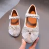 Flat Shoes 2023 Spring And Autumn Children's Girls Princess Sandals Soft Bottom Leather Baby Dance 21-.36