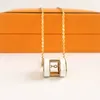 Colares com pingente H clássico de designer de luxo feminino aço inoxidável ouro 18 quilates corrente colar com letras joias