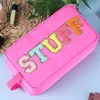 Cosmetic Bags Cases Letter Patches Nylon Clutch Women Fashion Travel Make up Pouches Snakes Stuff Makeup Toiletry 230329