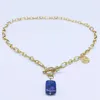Подвесные ожерелья моды из нержавеющей стали натуральный каменный колье для женщин Золотой цвет без шеи драгоценности Bijoux Femme nz24