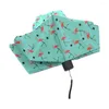 Umbrellas Winds Sunny Sunny Rainy Travel Completa Auxiliar Automático Mulheres Padrão Flamingo 3 Desarramento de Chuva dobrável Parasol portátil