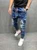 Mäns jeans viankani män hip-hop byxor stora fickan skinny jeans blixtlås slim hög kvalitet jeans casual sport korsett jeans m-3xl 230329