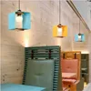 Lampes suspendues Lampe à LED Créative Minimaliste Nordique Macaron Art Moderne Table À Manger En Fer Forgé Bar Magasin De Vêtements Lumière
