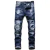 Heren jeans zwart Jeans voor heren rechte elastische broek borduurwerk mode broek streetwear stijl met gebroken gat herenkleding maat 28 tot 38 luxe broek