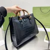 Designer Handbags Shoulder Bags Tote Bag Double G Luxury Crocodile Leather Purses Shiny Antique Gold Toned Hardware