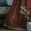 Gardin boho bomullslinne stripe hemfönster med spetsar tjocka blackout draperier vik gardiner för vardagsrummet