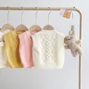 Waistcoat Spring Autumn Baby Girl Cable-knit Vest Sweater Fashion Infant Girl Cotton Knitted Sleeveless Tops Toddler Clothes FY12094 230329