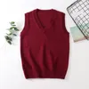 Women's Vests Youth School Girl Uniform Sleeveless Sweater Women's Tank Top Student Girl V-Neck Knitted Brushed Women's Tank Top Women's Top 230329