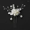 Headpieces Wedding Decor Bridal Hairpin Golden Leaf Pearl Disc Hair Ornament Tiara Accessories