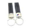 For BMW M Sport E46 E39 E60 F30 E90 F10 F30 E36 X5 E53 E30 E34 X1 X3 Car styling Leather Chrome Keyring Keychain Key Chain3044318