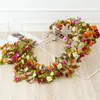 Decorative Flowers & Wreaths 250cm Long Artificial Rose Vine Autumn Cane Backdrop Decor Silk Fake Rattan Garland For Wedding Home El Decorat