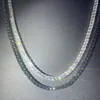 Jóias 925 lascas com 3mm 4mm 5mm 6,5 mm Moissanite de fogo livre/tênis cz pulseiras de diamante/colar de tênis Chain de tênis