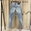 Menans Jeans mode luxe merk TB Jeans Men Spring herfst jeans hole casual rechte regelmatige stretch denim broek gestreepte heren jeans 230329